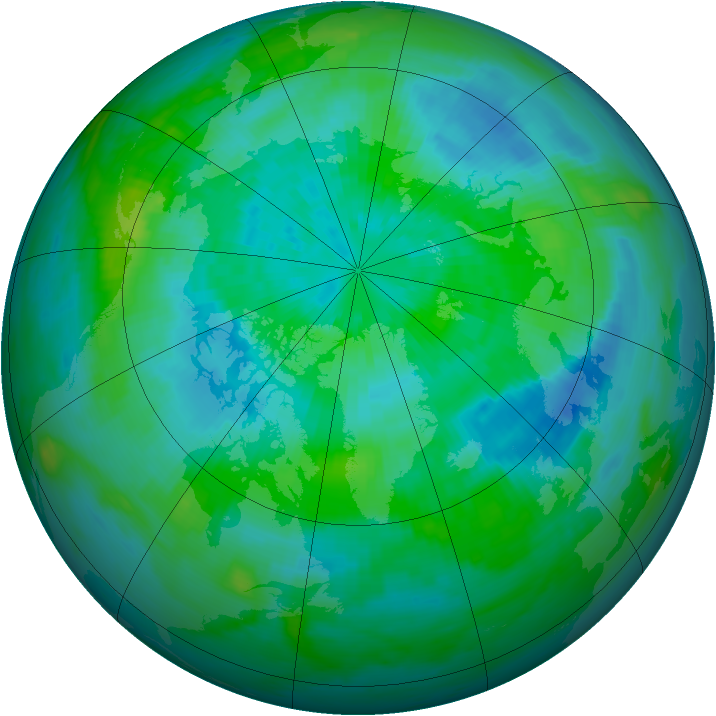 Arctic ozone map for 21 September 1988